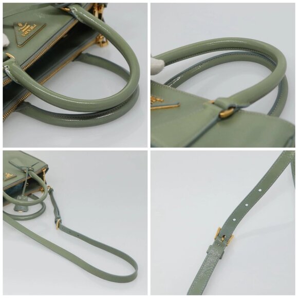 PRADA Galleria Hand Bag Safiano leather 2way Gold Light green Auth 133778 - Picture 16 of 16